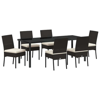 Garden Dining Set 7 pcs Black Powder-Coated Steel
