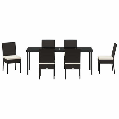 Garden Dining Set 7 pcs Black Powder-Coated Steel