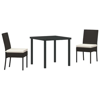 Garden Dining Set 3 pcs Cream Powder-Coated Steel