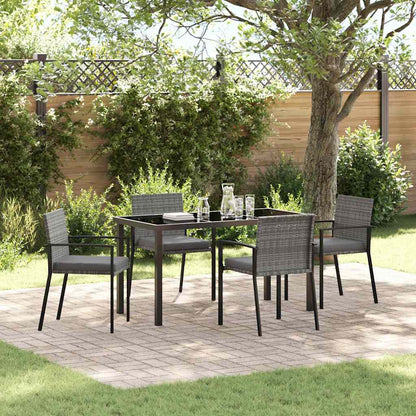 Garden Dining Set 5 pcs Grey Powder-Coated Steel