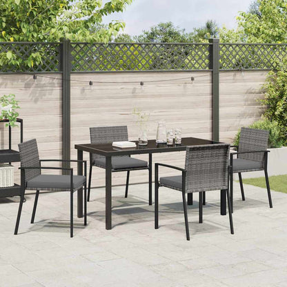 Garden Dining Set 5 pcs Grey Powder-Coated Steel