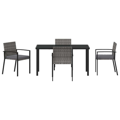 Garden Dining Set 5 pcs Grey Powder-Coated Steel