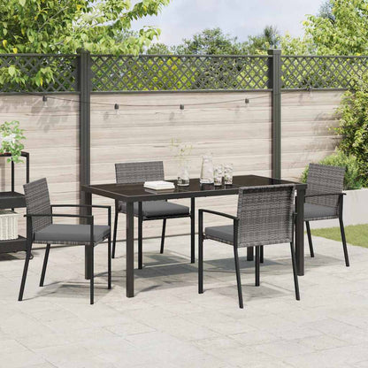 Garden Dining Set 5 pcs Grey Powder-Coated Steel