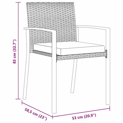 Garden Dining Set 5 pcs Grey Powder-Coated Steel