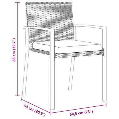 Garden Dining Set 7 pcs Black Powder-Coated Steel