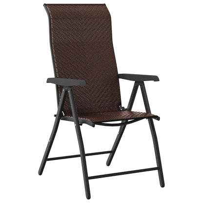 Garden Dining Set 3 pcs Brown Powder-Coated Steel