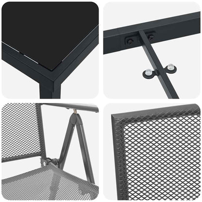 Garden Dining Set 3 pcs Anthracite Powder-Coated Steel