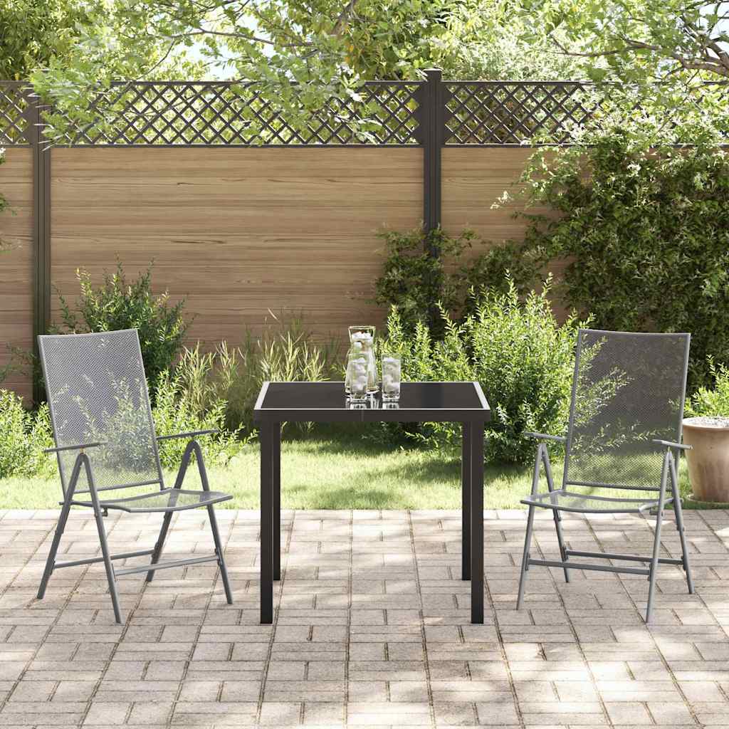 Garden Dining Set 3 pcs Anthracite Powder-Coated Steel
