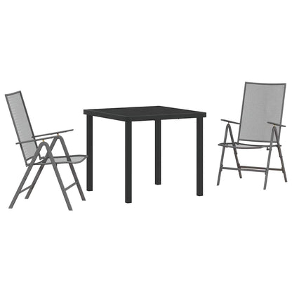 Garden Dining Set 3 pcs Anthracite Powder-Coated Steel