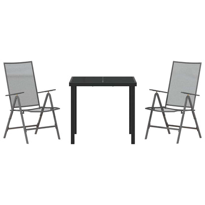 Garden Dining Set 3 pcs Anthracite Powder-Coated Steel