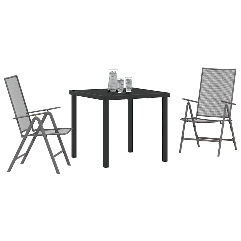Garden Dining Set 3 pcs Anthracite Powder-Coated Steel