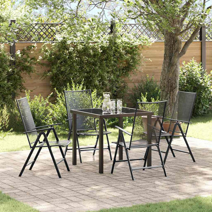 Garden Dining Set 5 pcs Anthracite Powder-Coated Steel