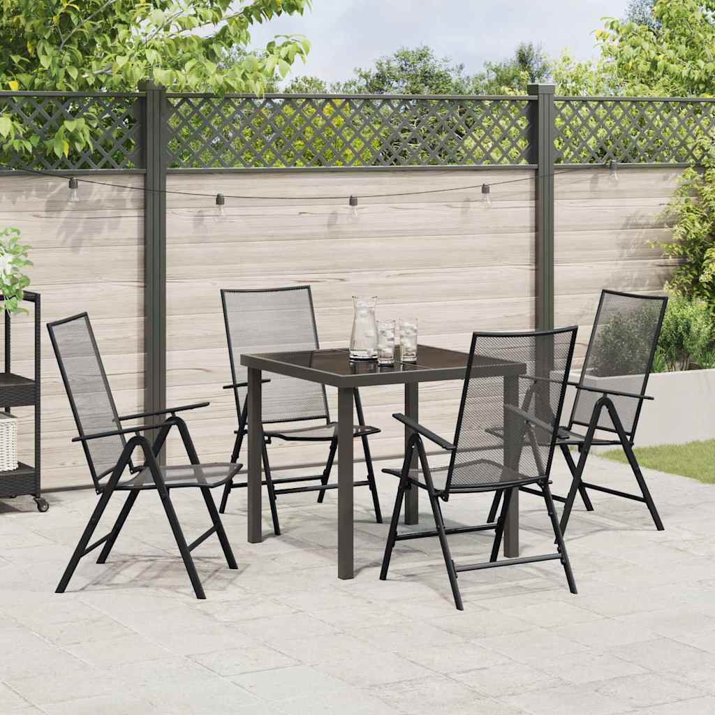 Garden Dining Set 5 pcs Anthracite Powder-Coated Steel