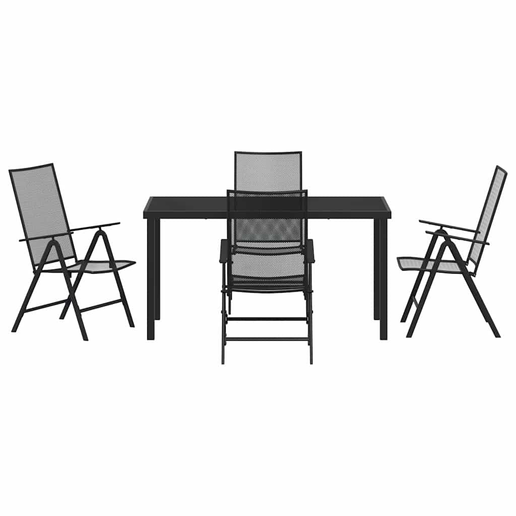 Garden Dining Set 5 pcs Anthracite Powder-Coated Steel