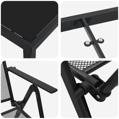 Garden Dining Set 7 pcs Anthracite Powder-Coated Steel
