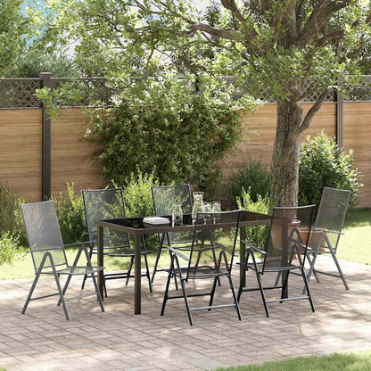 Garden Dining Set 7 pcs Anthracite Powder-Coated Steel