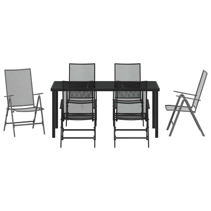 Garden Dining Set 7 pcs Anthracite Powder-Coated Steel