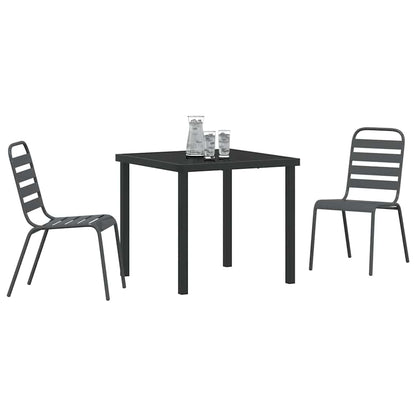 Garden Dining Set 3 pcs Anthracite Powder-Coated Steel