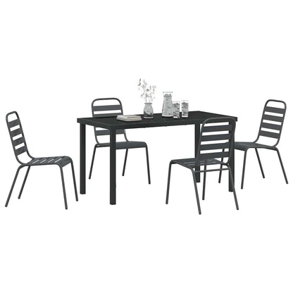 Garden Dining Set 5 pcs Anthracite Powder-Coated Steel