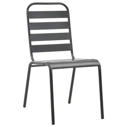 Garden Dining Set 9 pcs Anthracite Powder-Coated Steel
