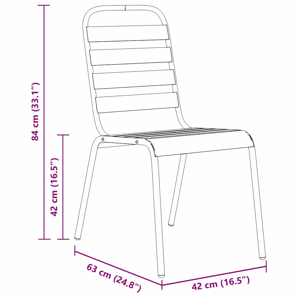 Garden Dining Set 9 pcs Anthracite Powder-Coated Steel