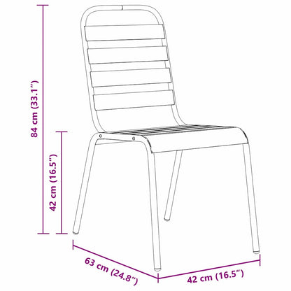 Garden Dining Set 9 pcs Anthracite Powder-Coated Steel