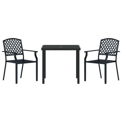 Garden Dining Set 3 pcs Anthracite Powder-Coated Steel