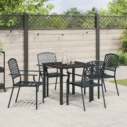 Garden Dining Set 5 pcs Anthracite Powder-Coated Steel