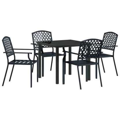Garden Dining Set 5 pcs Anthracite Powder-Coated Steel