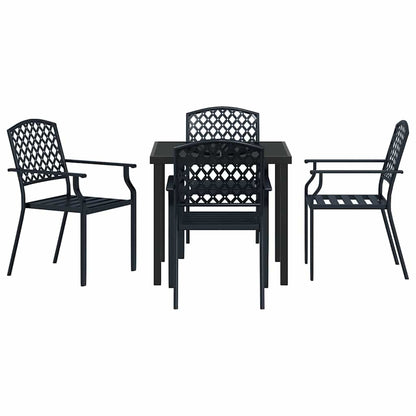 Garden Dining Set 5 pcs Anthracite Powder-Coated Steel