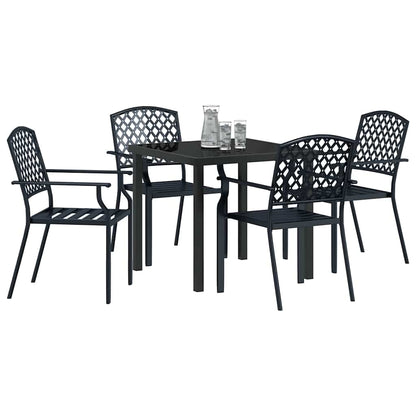 Garden Dining Set 5 pcs Anthracite Powder-Coated Steel