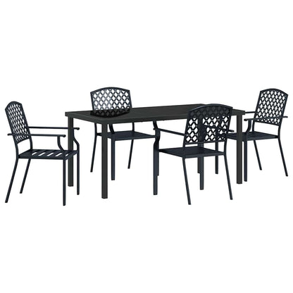 Garden Dining Set 5 pcs Anthracite Powder-Coated Steel
