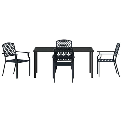 Garden Dining Set 5 pcs Anthracite Powder-Coated Steel