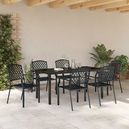 Garden Dining Set 7 pcs Anthracite Powder-Coated Steel