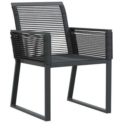 Garden Dining Set 3 pcs Black Powder-Coated Steel