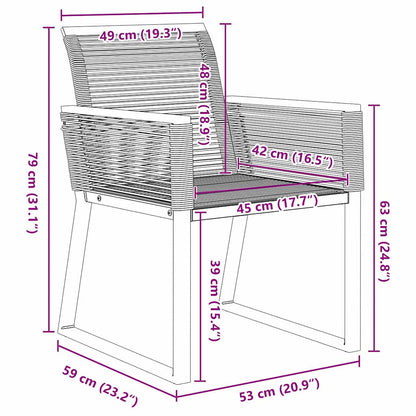 Garden Dining Set 7 pcs Black Powder-Coated Steel