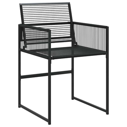 Garden Dining Set 5 pcs Black Poly Rattan