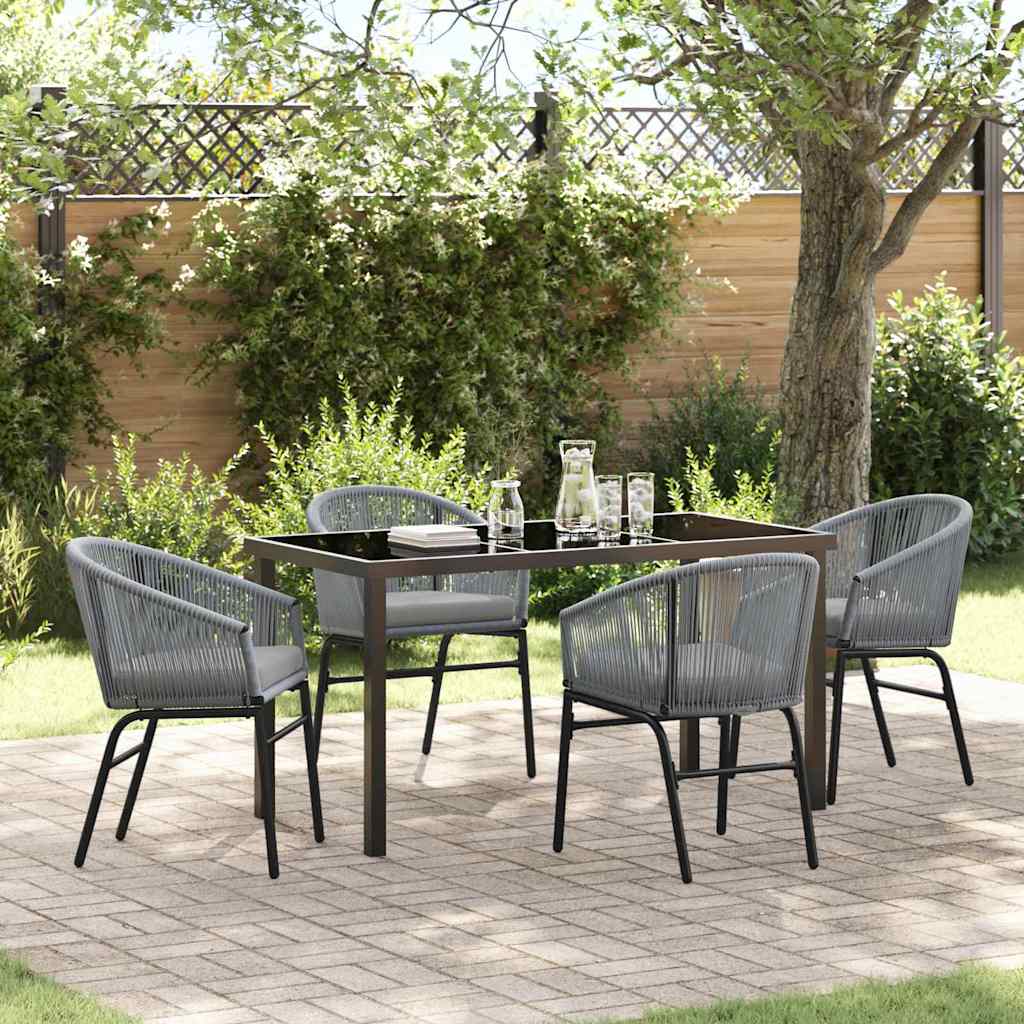 Garden Dining Set 5 pcs Anthracite Powder-Coated Steel