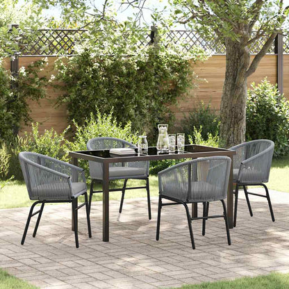 Garden Dining Set 5 pcs Anthracite Powder-Coated Steel
