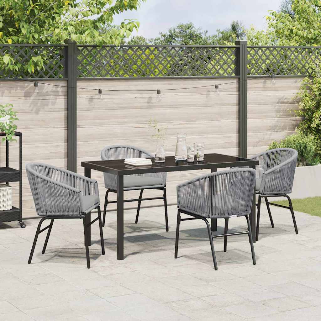 Garden Dining Set 5 pcs Anthracite Powder-Coated Steel