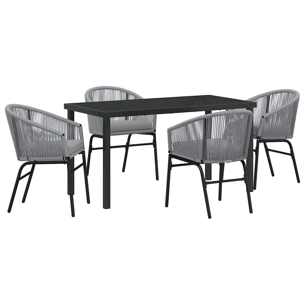 Garden Dining Set 5 pcs Anthracite Powder-Coated Steel