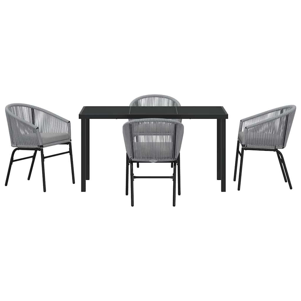 Garden Dining Set 5 pcs Anthracite Powder-Coated Steel