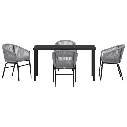 Garden Dining Set 5 pcs Anthracite Powder-Coated Steel
