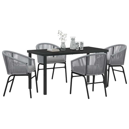 Garden Dining Set 5 pcs Anthracite Powder-Coated Steel
