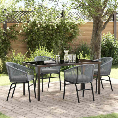 Garden Dining Set 5 pcs Anthracite Powder-Coated Steel