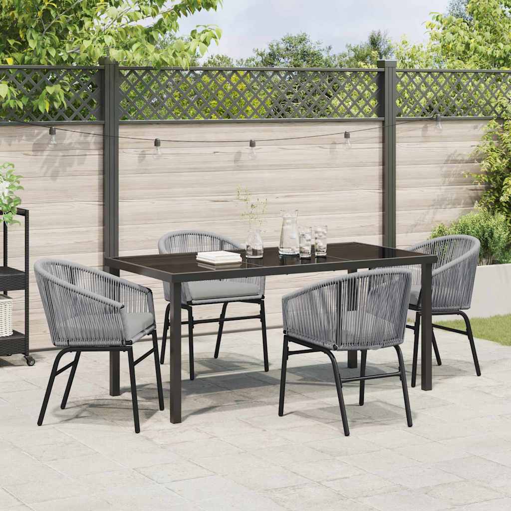 Garden Dining Set 5 pcs Anthracite Powder-Coated Steel