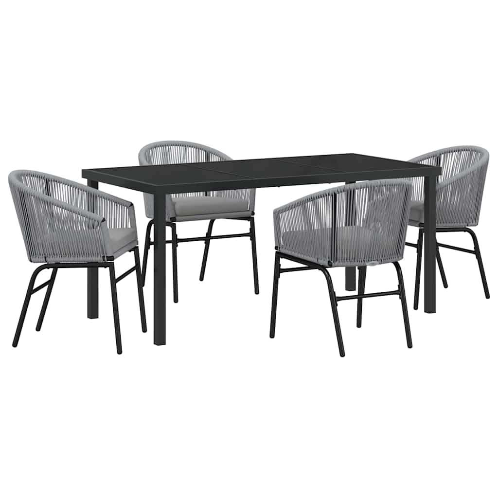 Garden Dining Set 5 pcs Anthracite Powder-Coated Steel