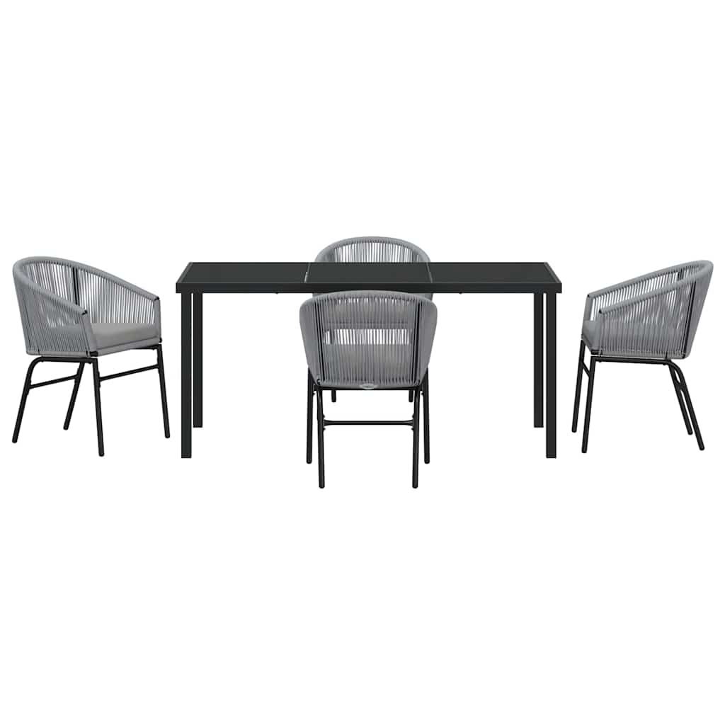 Garden Dining Set 5 pcs Anthracite Powder-Coated Steel