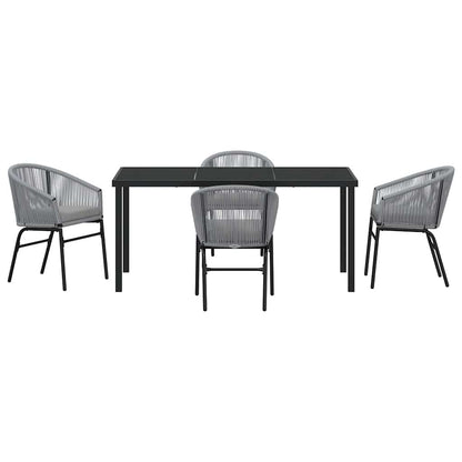 Garden Dining Set 5 pcs Anthracite Powder-Coated Steel