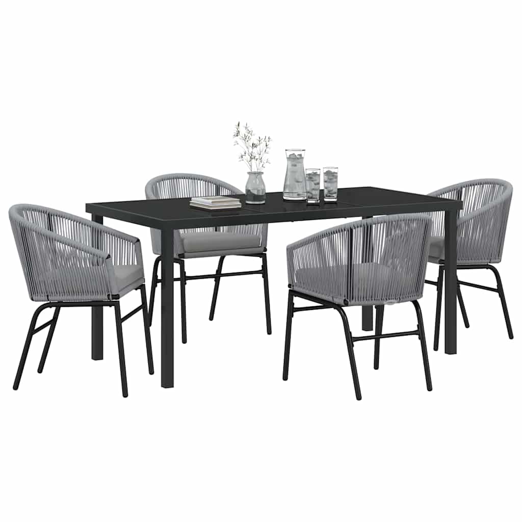 Garden Dining Set 5 pcs Anthracite Powder-Coated Steel